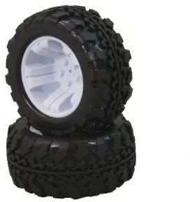JAMARA 505115 - Reifen mit Felgen 1:10 Tiger BL vo/hi, weiß