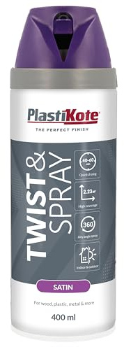 Plasti-kote 22116 400ml Premium Spray Paint - Satin Sumptuous Purple
