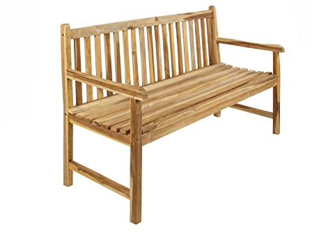 SAM 3-Sitzer Gartenbank Caracas, Teakholz massiv, Sitzbank 150 cm, Holzbank aus Massivholz, Gartenmöbel für Balkon, Terrasse oder Wintergarten, pflegeleichtes Unikat