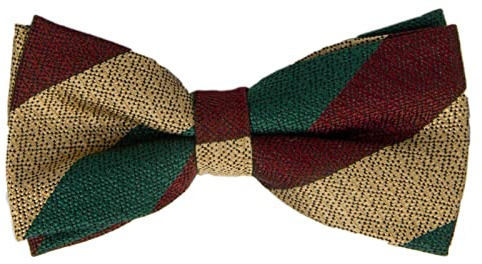 Mercian Regiment Fliege aus Seide, knitterfrei, nicht, Rot/Grün/Beige, Einheitsgröße