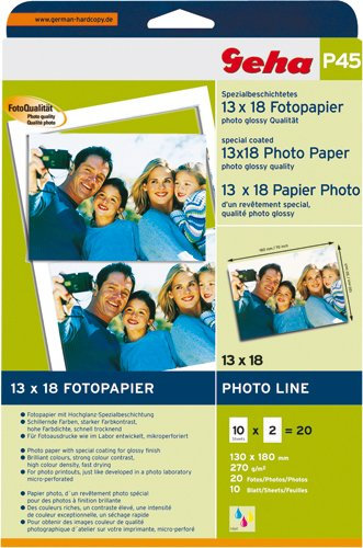 Geha Fotopapier P45 photoglossy 13x18cm 270g 10 Blatt