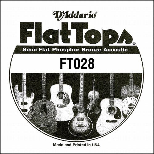 D'Addario .028 Semi-Flat Phosphor Bronze Single String for Acoustic Guitar