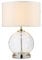 LITECRAFT Rhonda Table Lamp Large Globe Glass Base with Drum Shade - Chrome