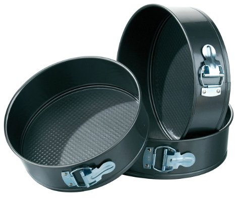 PRIMA 3pc Springform Set 24/26/28cm, Carbon, Black