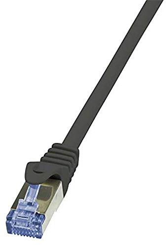LogiLink CQ3083S Cat.6A 10G S/FTP PIMF PrimeLine Patch Cable 7.50 Meter Length, Black, Black, 7.5 Meter Length