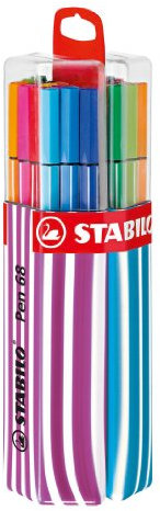 STABILO - Premium-Filzstift - Pen 68-20er Twin-Pack in pink/hellblau mit Hängelasche - mit 20 verschiedenen Farben
