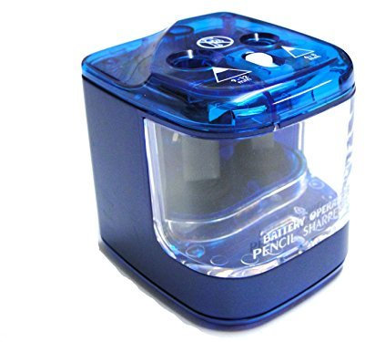 Jakar Blue Electric Double Hole Pencil Sharpener Colour Desktop Battery Or Main Operated