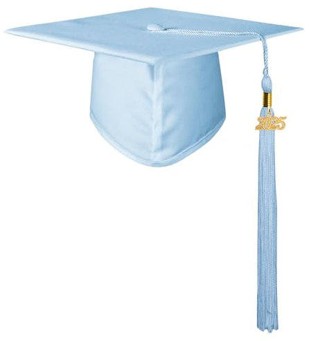GraduationMall Doktorhut Studentenhut,Uni Abschluss Hut 2025 Anhänger Quaste für die Abschlussfeier vom Hochschule,Abitur,Bachelor Hut Himmelblau