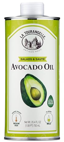 La Tourangelle, Avocado Oil, All-Natural Handcrafted from Premium Avocados, Great for Cooking, as Butter Substitute, and for Skin and Hair, 25.4 fl oz