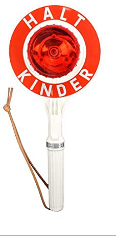 Anhaltestab NEUTRAL - beidseitig beleuchtet HALT KINDER, rot + HALT KINDER, rot