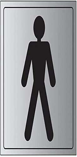 V Safety General Door-Gents Toilet Sign - 200mm x 200mm - 3mm Brushed Alu Comp