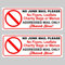 2 x No Junk Mail Leaflets Flyers Addressed Mail Only Door Warning Sign Sticker! Self Adhesive Backed Sticker 150 mm Wide x 50 mm High