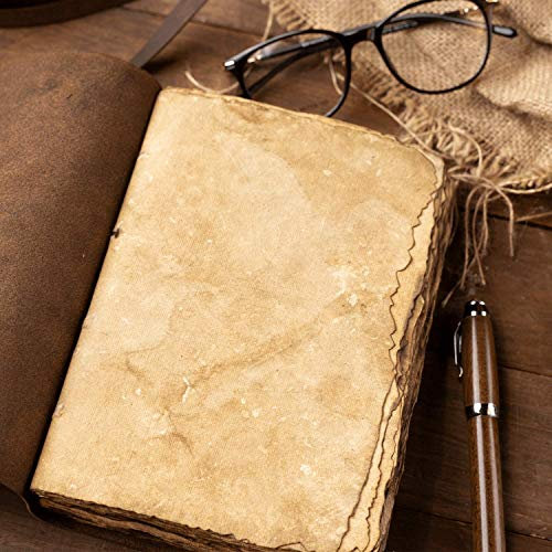 ALCRAFT Leather Journal Vintage Leather Bound Journal Handmade Antique Cover 20.32 x 14.03 CM