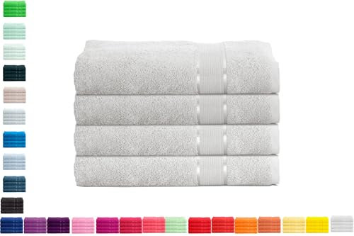 Mixibaby 4er Handtuchset Handtuch Handtücher 50cm x 100cm Frottee 100% Baumwolle 500g/qm, Farbe:Grau