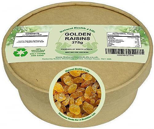 Natural Health 4 Life Golden Raisins 375 g in Kraft Tub (1 Tub)