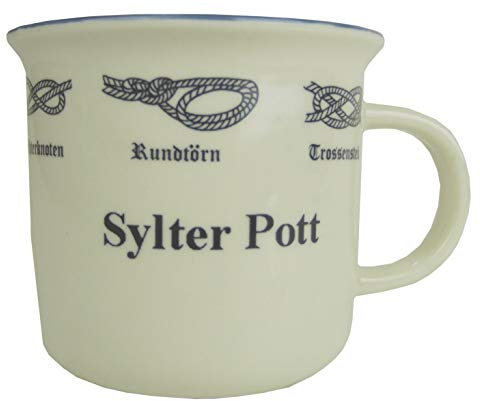 osters muschel-sammler-shop SYLTER POTT ┼ 350ml ┼ blau/weiss ┼ zum klönen und schnacken ┼ Kaffeebecher oder auch Tee