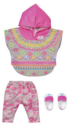 BABY born Deluxe Trendy Poncho 43 cm - Puppenkleidung für 43 cm Puppen mit Poncho, Hose und Schuhen, 830161, Zapf Creation