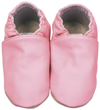 HOBEA-Germany Kitaschuhe Safestep, Kinderhausschuhe, Lederschuhe (rosa 28/29)
