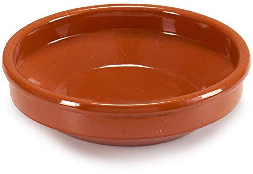 6-tlg. Set Cazuelas Vintage ofenfest - Mediterrane Tonschalen - Mit hochwertiger Handarbeit veredelt - Schalen für Tapas - Creme Brülèe Größe Ø 18 cm