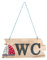 Logbuch-Verlag WC-Schild aus Holz zum Aufhängen mit Segelboot-Motiv - Maritime Deko WC Toilettenschild Natur blau