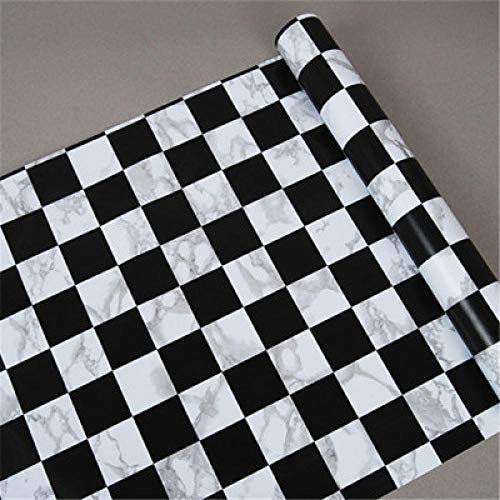 EYCFSJ Schrank Möbelsticker Schwarz Und Weiß Pvc Badezimmer Toilette Pool Wasserdichte Aufkleber Küche Öldichte Wandaufkleber Diy Selbstklebende Wohnkultur 45Cm X 5M