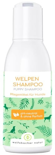 Welpen Shampoo Sensitiv für Hunde – pH-neutral, ohne Parfüm, für Langhaar und Kurzhaar, 100% pflanzliche Wirkstoffe - Bei Schuppen, Juckreiz und Milben, 100ml