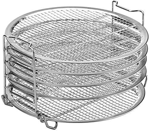 Dehydrator Rack Dehydrator Stand, Dörrgestell Dehydrate Rack Mit 5 Stapelbaren Schichten, Edelstahl Trockenständer Heißluftfritteuse Zubehör