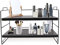 Lacusmall Book Shelf, Bookshelf Storage Unit 2 Tier Desk Shelf Multipurpose Freestanding Home and Office Supplies Storage Display Rack(Black)