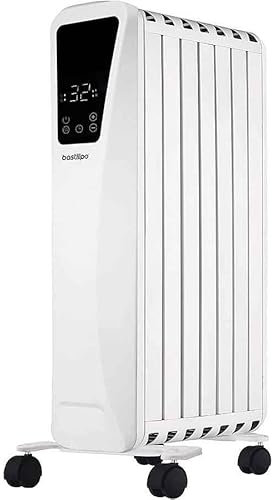 Bastilipo - Radiateur fluide, effet cheminée, 1500W, 7 éléments, FENIX 2-1500
