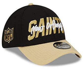 New Era New Orleans Saints 2022 NFL Draft Black Gold 39Thirty Stretch Cap - M - L