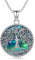 Odinstone Lebensbaum Kette 925 Sterling Silber Abalone Muschel Familie Baum des Lebens Anhänger Silber Schmuck für Frauen Besondere Geschenke für Mama/Freundin (Lebensbaum-I)