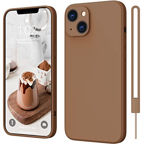 ElestBela iPhone 13 Hülle, Hanyhülle iPhone 13 Ultra Dünn Slim mit Microfiber, Kratzfeste Rundumschutz Silikon Case Schutzhülle Braun