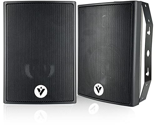 VOYZ 2-Way Wall Mounted Speakers for Indoor and Outdoor Fun - High Performance 100-Watt Loudspeakers with 4 Polypropylene Cone Woofer for Sleek Sound - Ideal Wired Speakers for Outdoor & Home Theater