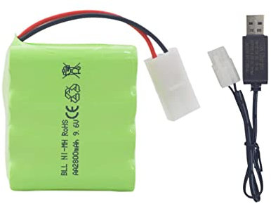 ZYGY AA 9.6V 2800mAh Batterie RC avec Tamiya Plug avec câble de Charge USB pour Toy Tank Engineering Department Camion Semi - remorque à Plat RC télécommande Voiture Nimh Batterie Haute capacité