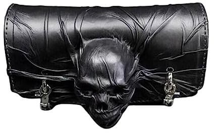 VIPAVA Halloween Skull Motorrad Gabel Tasche Satteltaschen Koffer Schwarz Aufbewahrung Moto Leder Gepäck Zubehör Werkzeug PU Tasche Griff
