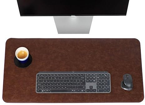 Brute Strength - Luxus-Schreibtischunterlage aus Kunstleder - Desk Organiser - 80x40 cm - Cognac - Arbeit zu Hause - Schreibtischunterlage - Bürozubehör - Computermatte