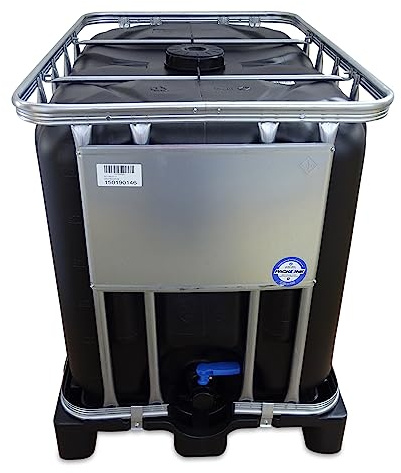 kanister-vertrieb® 600l IBC Wassertank in SCHWARZ für Trinkwasser auf PE-Palette NEU (Non-UN)