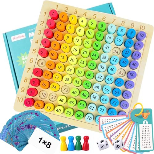 BLOOOK Multiplikationstafel Multiplikationsbrett,1x1Mathe Lernen für Grundschüler,Zahlenlernspiel Aufgaben,Montessori Kinderzählspielzeug,Rechnen Spiel Spaß für Rechenprofis,Lernen leichtgemacht