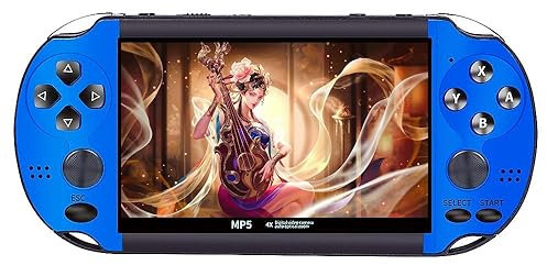 CZT Colorato Console di videogiochi retrò 4,3 pollici Sreen 8GB built-in 3000 giochi Console Arcade portatile mini dispositivo di gioco portatile Simulatore MP3 MP4 E-book Children's gift(Blu)