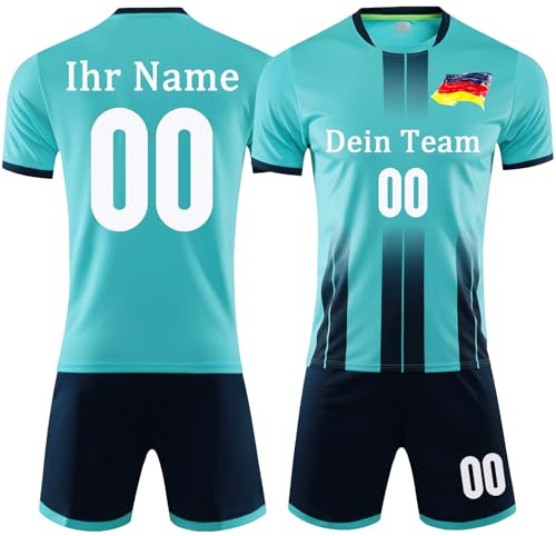 Personalisiertes Fußball Trikot & Shirts Benutzerdefiniert Trikot Fussball mit Eigenem Namen Nummer Team LogoTrikot Fußball Geschenke für Kinder Jungen Herren