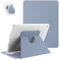 Koze Funda Rotación para iPad 9,7 Pulgadas ipad 6.ª 5.ª generación y iPad Air 1 2 con Portalápiz, Carcasa Visión Multiángulo Giratoria 360°, Cubierta Trasera Translúcida Suave Antigolpes, Gris lavanda