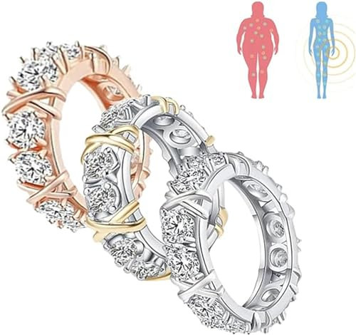 ERISAMO 3Pcs Necozy Magnetology Moissanite Diamond Ring, Moissanite Magnetology Lymphvity Ring,Magnetic Zircon Shaping Cross Full Moissanite Diamond Ring for Women Men (9)