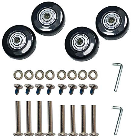 Bimhayuu Ersatzrollen für Gepäck, Koffer, 4 Stück, PU-Lagerräder, Gummi, Lenkrollen mit Lagern, Reparatur-Kits, Skate-Ersatzräder (40 mm x 18 mm)