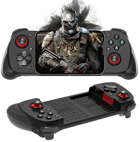 OBEST Kabelloser Handheld Game Controller, Einziehbarer Mobiler Controller, MFI Bluetooth 5.3 Gamepad Joystick, Kompatibel mit iOS und Android, PC, TV