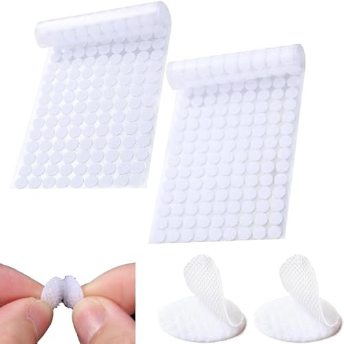Punti in velcro autoadesivi da 100 mm, 100 pezzi in velcro, rotondi, adesivi su entrambi i lati, strisce in velcro rotonde, per materiale educativo scolastico, biglietti di Natale, cartellini in