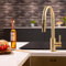 Flode Runda Kitchen Sink Mixer Tap with Pull out Spray - Transform Your Kitchen (Square Head, Brushed Brass)