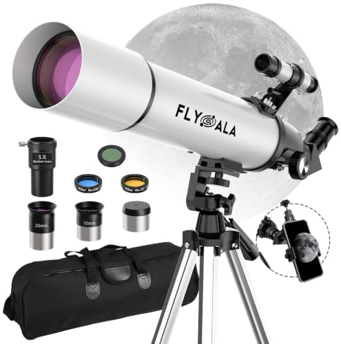 FlyGala 30 x 750 x Teleskop für Erwachsene, leistungsstark, 80 mm Blende, 600 mm Brennweite, Astronomie-Teleskop für Kinder von 8–12, astronomische Refraktor-Teleskope für Kinder von 6–8 über 5