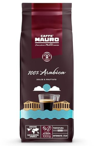 Caffè Mauro Torrefazione – Kaffeebohnen – 1 kg – 100% Arabica Mischung – mittlere Röstung – Intensität 5/10 – hergestellt in Italien – 1kg Packung