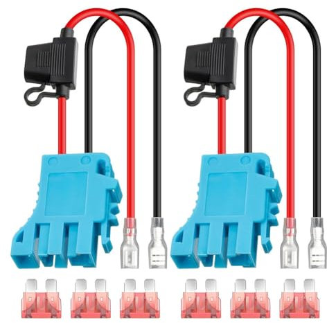 NONDK Peg-Perego 12AWG Ersatzkabelbaum Stecker für Fahrzeuge SLA Batterie 12V mit Sicherung 2 Stück