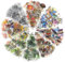DIVINA VITAE Aufkleber Blumen Sticker Set 480 Stück Vintage Pflanzen Natur Scrapbook Stickers Selbstklebend Transparente Wasserfest Pvc-Aufkleber Für Scrapbook Fotoalbum DIY Zubehör